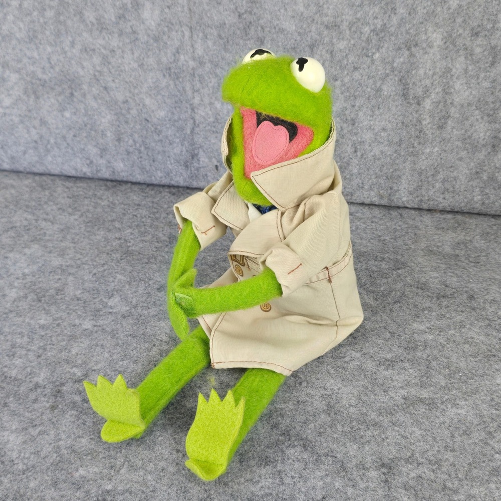 Fisher-Price Kermit The Frog Plush Unisex 16" Green Vintage 1981 Trench Coat 857